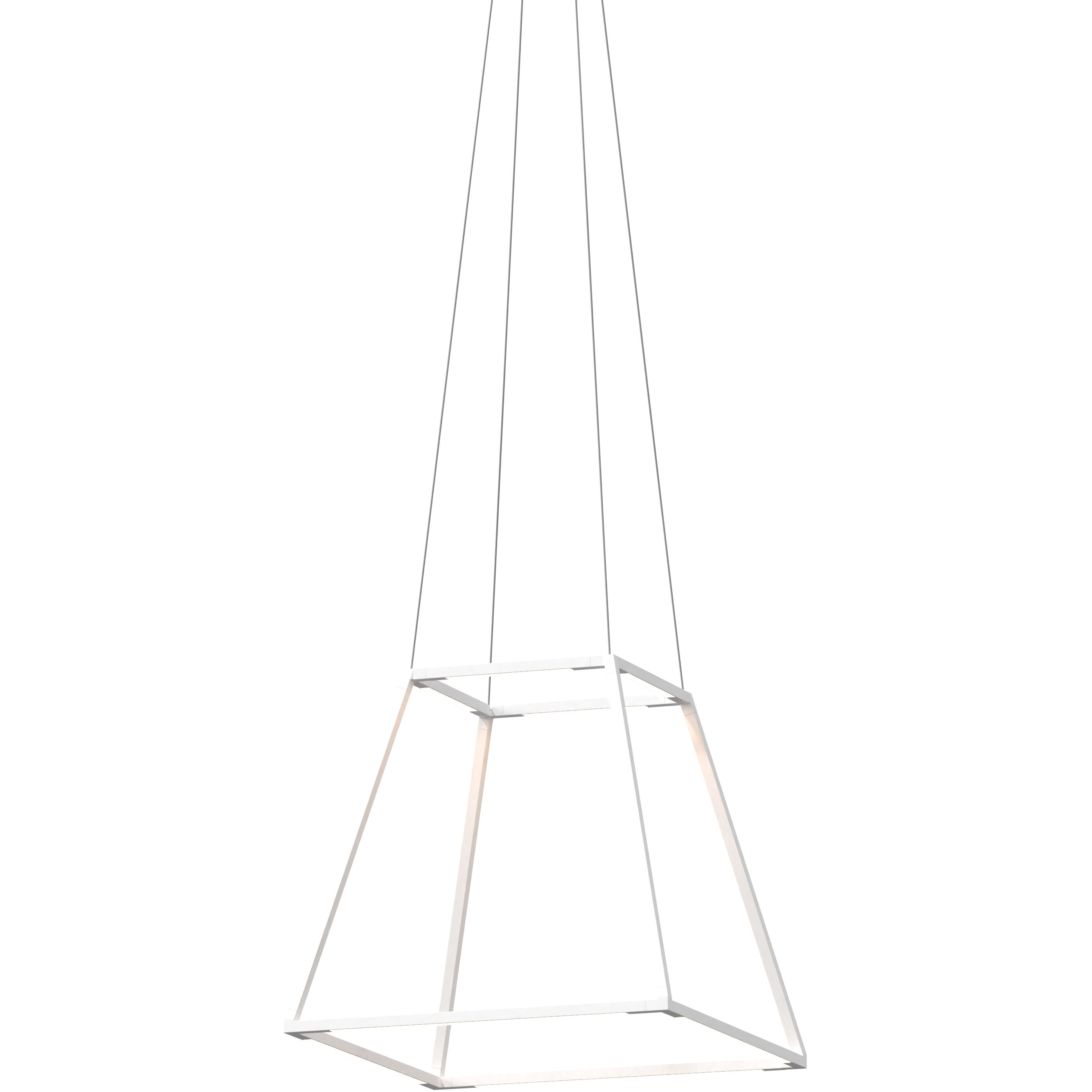 Z-Bar Rise LED 18 inch Matte white Pendant Ceiling Light, Square